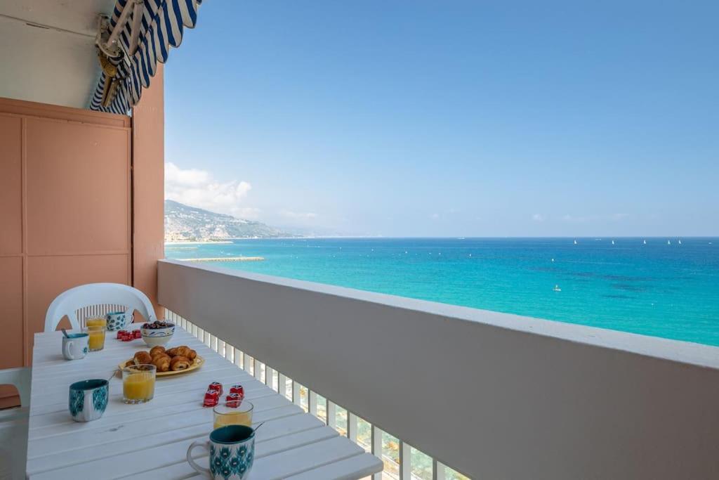 Le Panorama -Vue Exceptionnelle - Dernier Etage - Front De Mer Menton Bagian luar foto